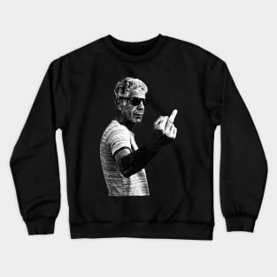 Anthony Bourdain middle finger pose Crewneck Sweatshirt